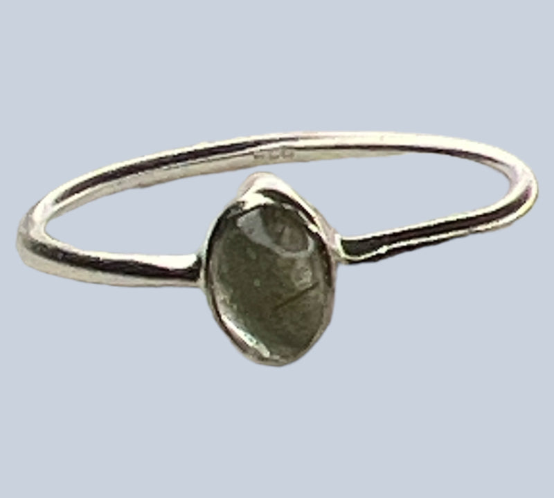 Prehnite Sterling Silver Rings (Sizes 6-8)