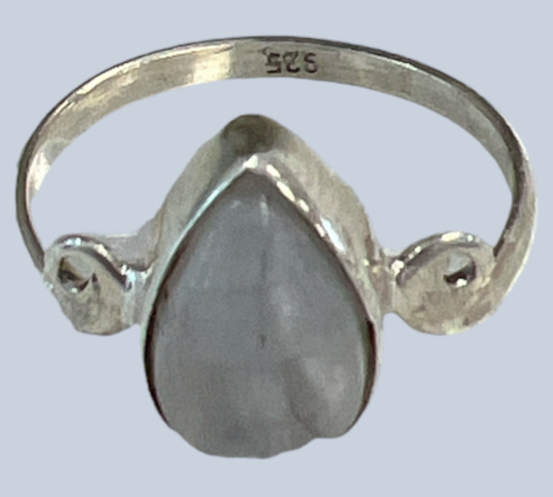 Rainbow Moonstone Sterling Silver Rings (size 4-6.5)