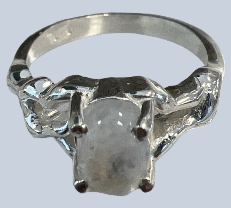 Rainbow Moonstone Sterling Silver Rings (size 4-6.5)