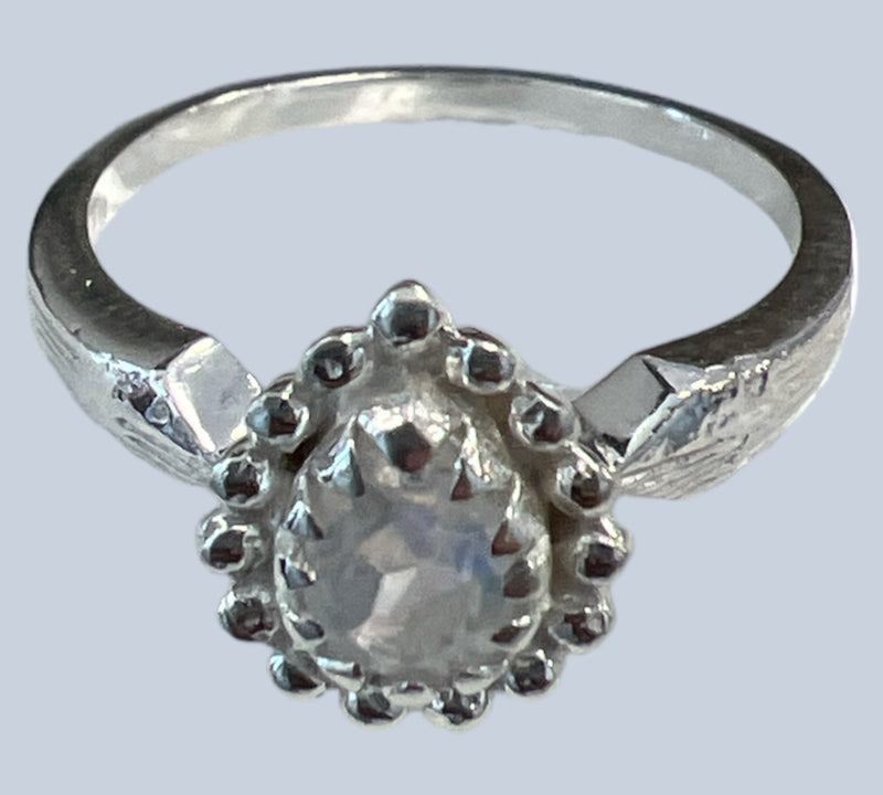 Rainbow Moonstone Sterling Silver Rings (size 4-6.5)