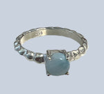 Larimar Sterling Silver Rings (Sizes 4-6.5)
