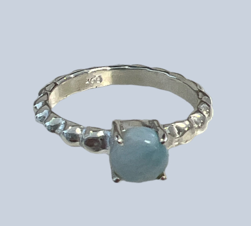 Larimar Sterling Silver Rings (Sizes 4-6.5)