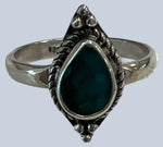 Emerald Sterling Silver Rings (Size 6-7.5)