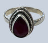 Garnet Sterling Silver Rings (Sizes 4-8)