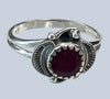 Garnet Sterling Silver Rings (Sizes 4-8)