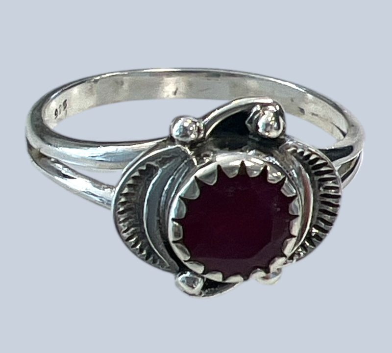 Garnet Sterling Silver Rings (Sizes 4-8)