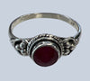 Garnet Sterling Silver Rings (Sizes 9-11)