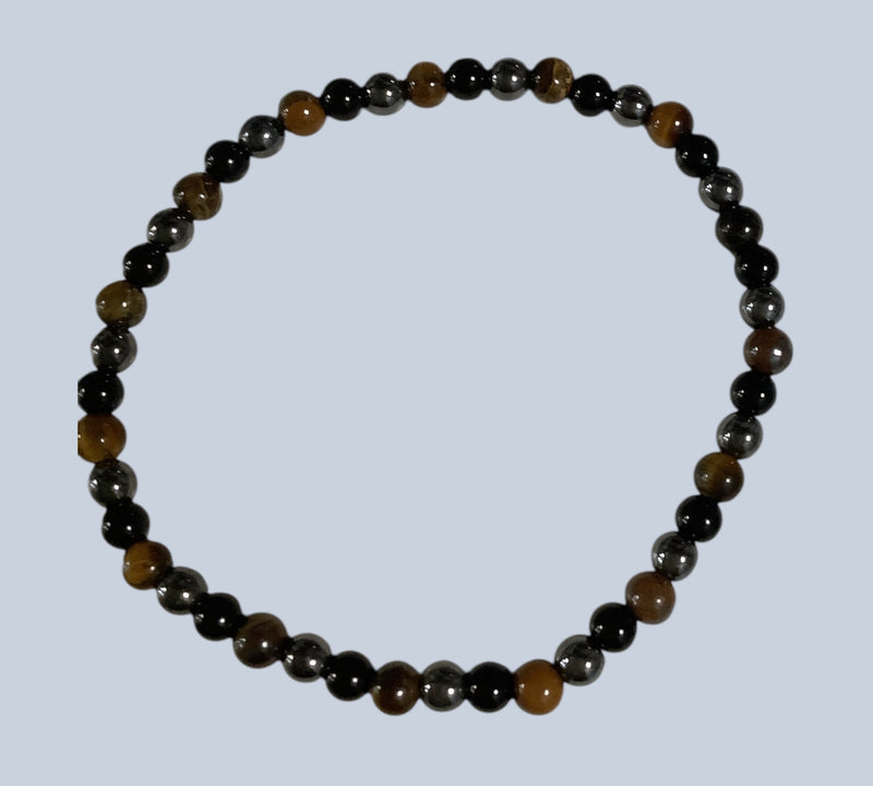 4mm round triple bead protection bracelet