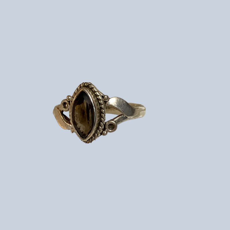 Smokey Quartz Sterling Silver Rings (Size 9-10)