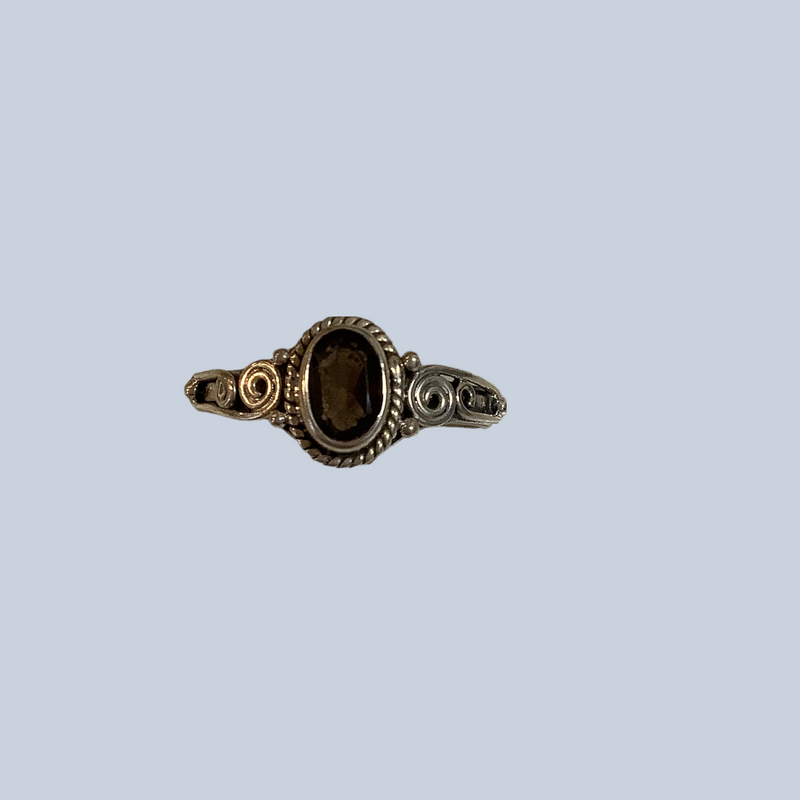 Smokey Quartz Sterling Silver Rings (Size 9-10)