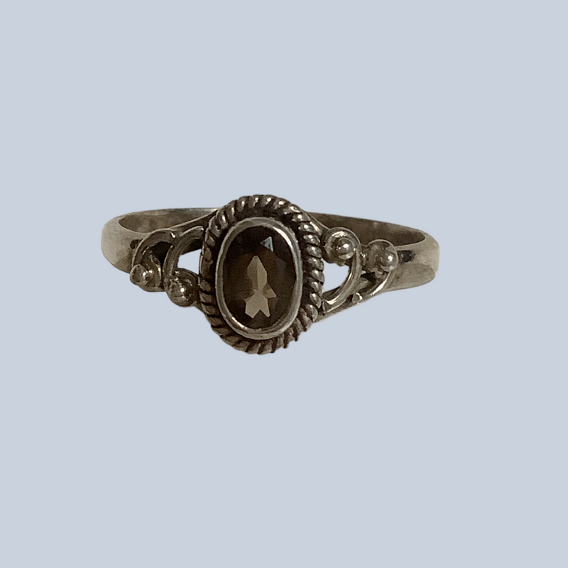 Smokey Quartz Sterling Silver Rings (Size 9-10)