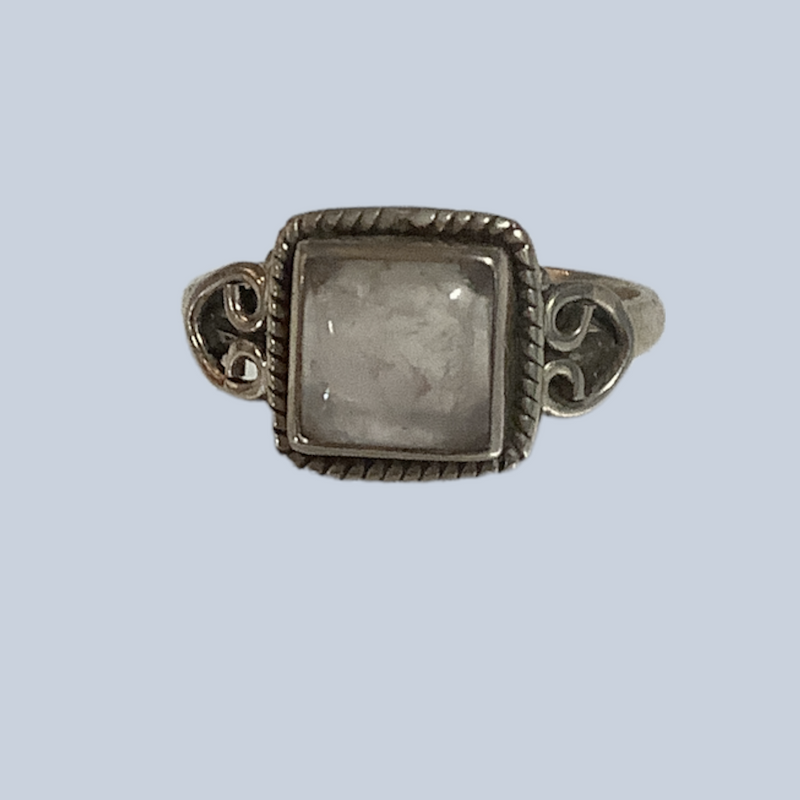 Rose Quartz Sterling Silver Ring  Sizes 7 - 10