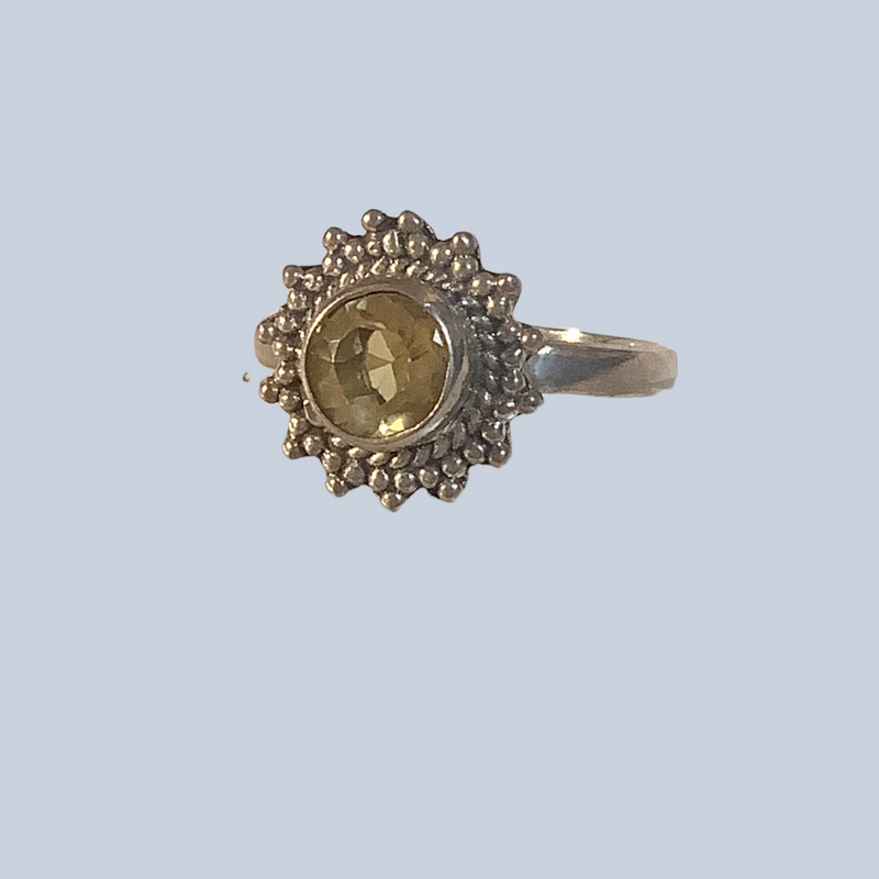 Citrine Sterling Silver Rings (Size 4-6.5)