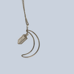 Crescent Moon with Crystal Charm Pendant