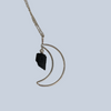 Crescent Moon with Crystal Charm Pendant