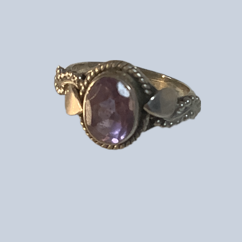 Amethyst Sterling Silver Rings (Sizes 4 & 5)