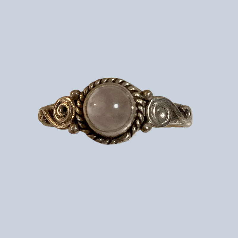 Rose Quartz Sterling Silver Ring  Sizes 7 - 10
