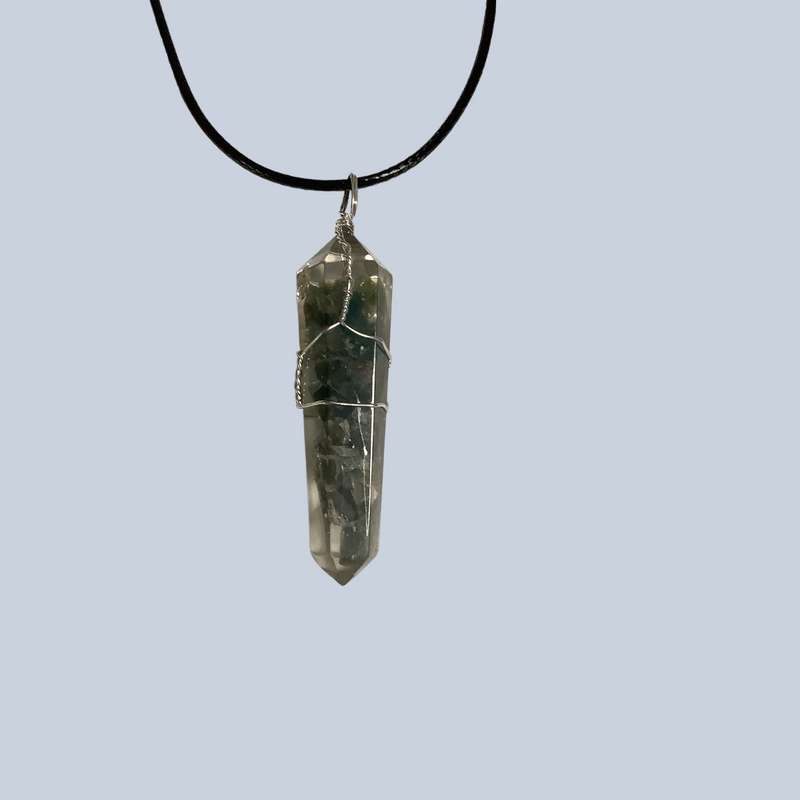 Gemstone Resin Wrapped Point Pendant