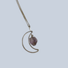 Crescent Moon with Crystal Charm Pendant