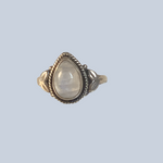 Rainbow Moonstone Sterling Silver Rings (size 4-6.5)