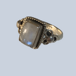 Rainbow Moonstone Sterling Silver Rings (size 4-6.5)