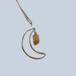 Crescent Moon with Crystal Charm Pendant