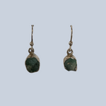 Emerald Sterling silver earrings