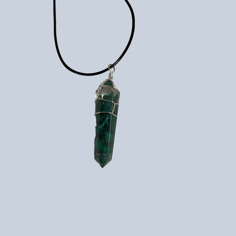 Gemstone Resin Wrapped Point Pendant