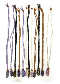 Cotton Macrame Rock Holder Necklace (Assorted Colors)