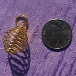 Small Golden Plated Crystal Cage Pendant