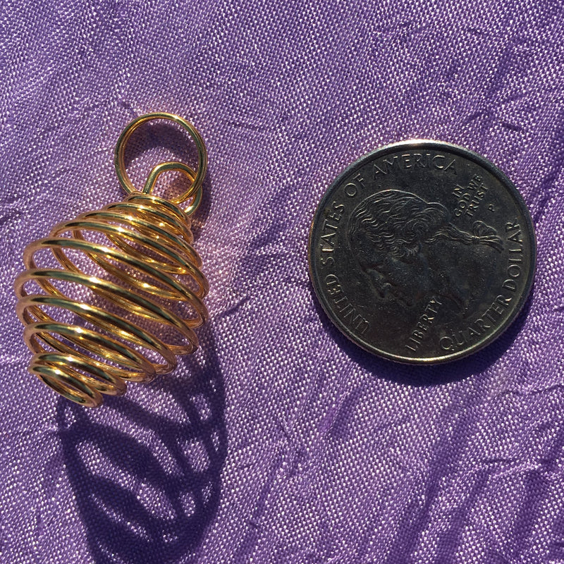 Small Golden Plated Crystal Cage Pendant
