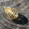 Small Golden Plated Crystal Cage Pendant