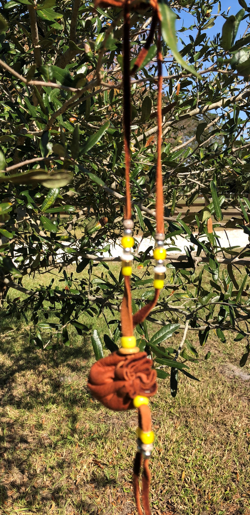 Yellow Bead Sacred Leather Bag