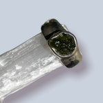 Moldavite Sterling Silver Ring (7.5)