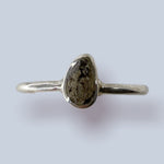 Moldavite Sterling Silver Ring (size 8)