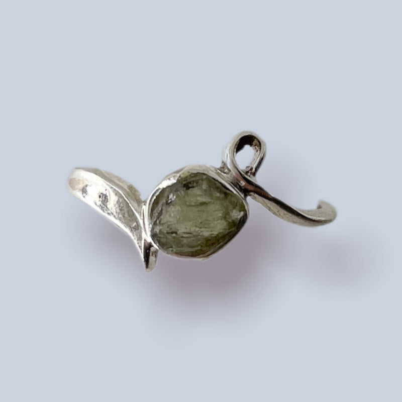 Moldavite Sterling Silver Ring (size 8)