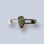 Moldavite Sterling Silver Ring (size 8)