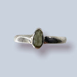 Moldavite Sterling Silver Ring (size 8)