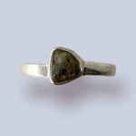 Moldavite Sterling Silver Ring (size 8)