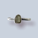 Moldavite Sterling Silver Ring (size 8)