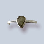 Moldavite Sterling Silver Ring (size 8)