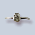 Moldavite Sterling Silver Ring (size 8)