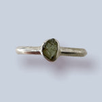Moldavite Sterling Silver Ring (size 8)