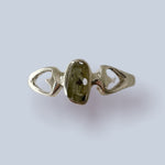 Moldavite Sterling Silver Ring (size 8)
