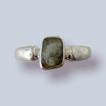 Moldavite Sterling Silver Ring (size 8)