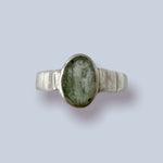 Moldavite Sterling Silver Ring (size 8)