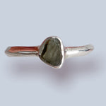 Moldavite Sterling Silver Ring (size 6 & 6.5)