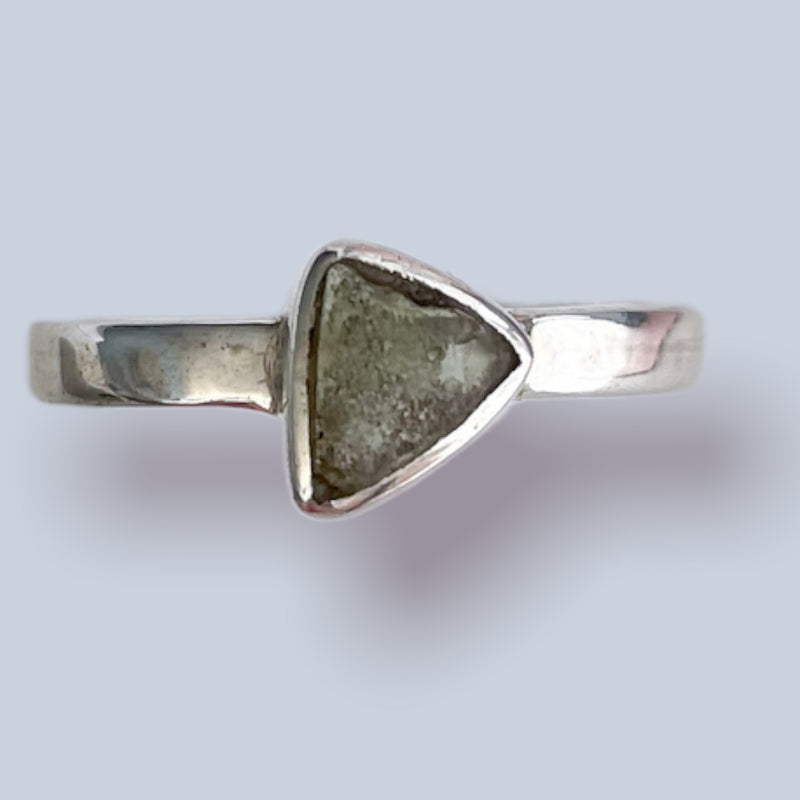 Moldavite Sterling Silver Ring (size 6 & 6.5)