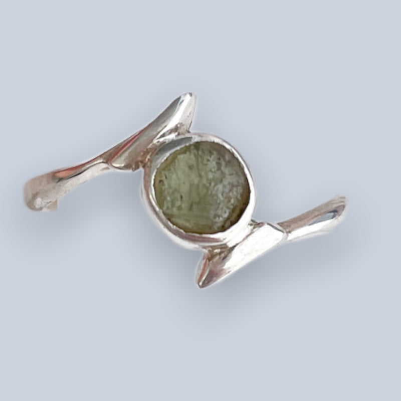 Moldavite Sterling Silver Ring (size 6 & 6.5)