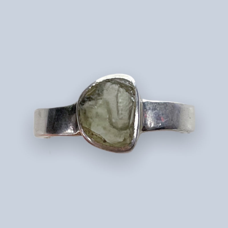 Moldavite Sterling Silver Ring (size 6 & 6.5)